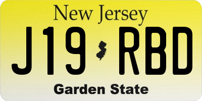 NJ license plate J19RBD