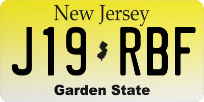 NJ license plate J19RBF