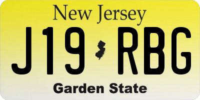 NJ license plate J19RBG