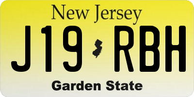 NJ license plate J19RBH