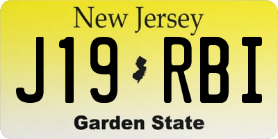 NJ license plate J19RBI
