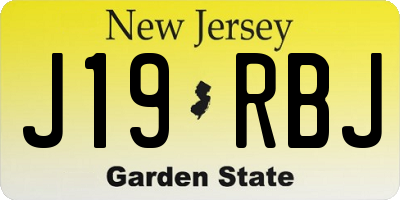 NJ license plate J19RBJ