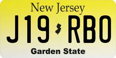 NJ license plate J19RBO