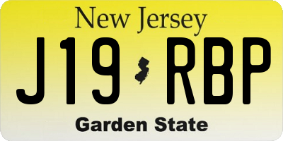 NJ license plate J19RBP