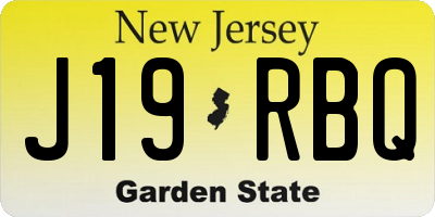 NJ license plate J19RBQ