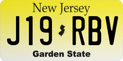 NJ license plate J19RBV