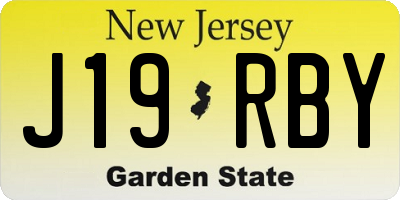 NJ license plate J19RBY