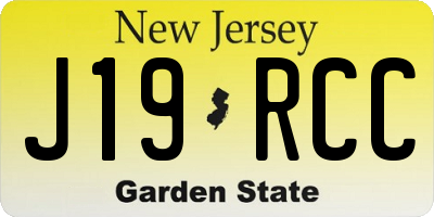 NJ license plate J19RCC