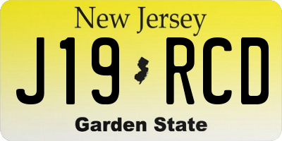 NJ license plate J19RCD