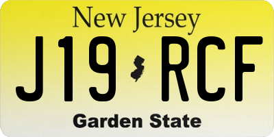 NJ license plate J19RCF