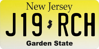 NJ license plate J19RCH