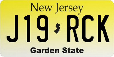 NJ license plate J19RCK