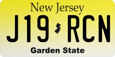 NJ license plate J19RCN