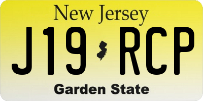 NJ license plate J19RCP
