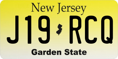 NJ license plate J19RCQ