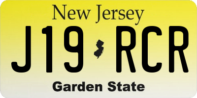 NJ license plate J19RCR