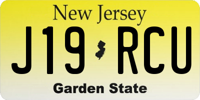 NJ license plate J19RCU