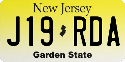 NJ license plate J19RDA