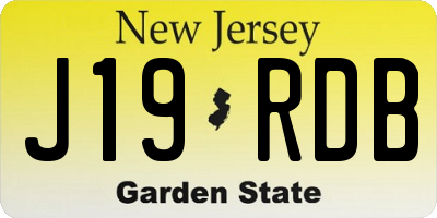NJ license plate J19RDB