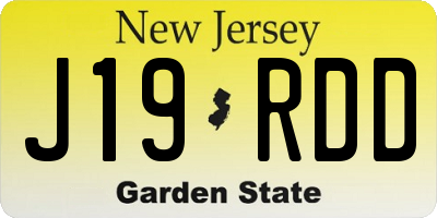 NJ license plate J19RDD
