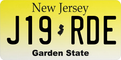 NJ license plate J19RDE