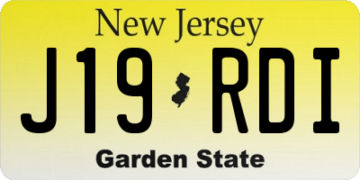 NJ license plate J19RDI