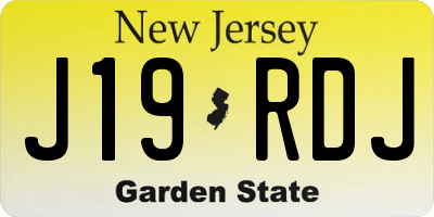 NJ license plate J19RDJ