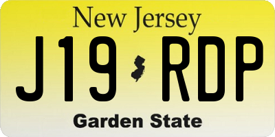NJ license plate J19RDP
