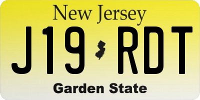 NJ license plate J19RDT