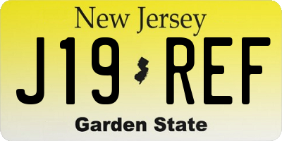 NJ license plate J19REF