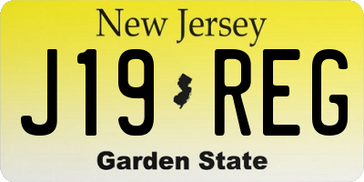 NJ license plate J19REG