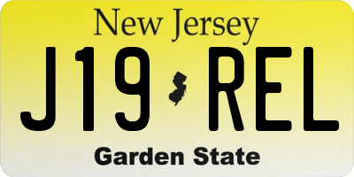 NJ license plate J19REL