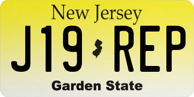 NJ license plate J19REP