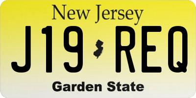 NJ license plate J19REQ