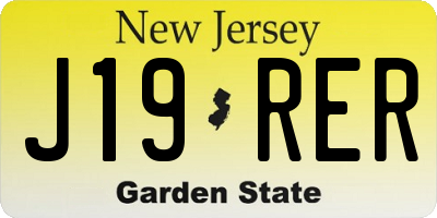 NJ license plate J19RER