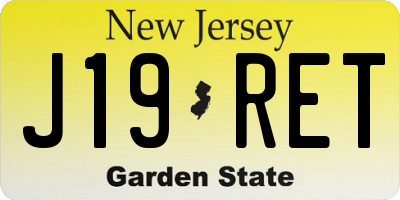 NJ license plate J19RET