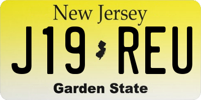 NJ license plate J19REU