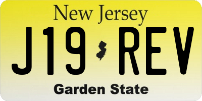 NJ license plate J19REV