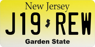 NJ license plate J19REW