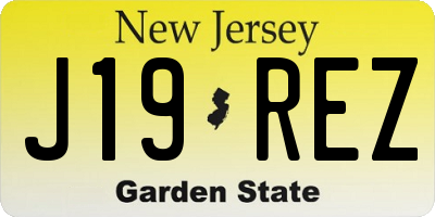 NJ license plate J19REZ