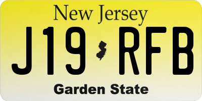 NJ license plate J19RFB