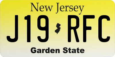 NJ license plate J19RFC