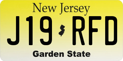 NJ license plate J19RFD