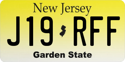 NJ license plate J19RFF