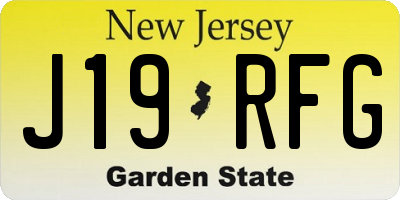 NJ license plate J19RFG