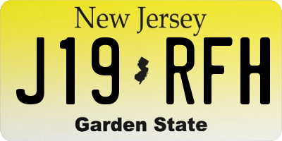 NJ license plate J19RFH
