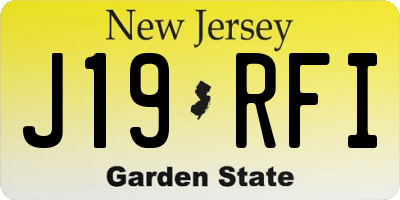 NJ license plate J19RFI