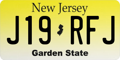 NJ license plate J19RFJ