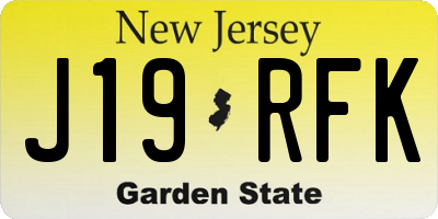 NJ license plate J19RFK