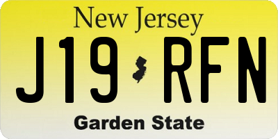 NJ license plate J19RFN